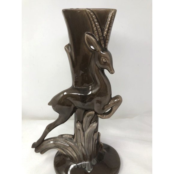 Royal Haeger Gazelle Vase Art Pottery Mid Century Decor Drip Glaze 14.25" - Picture 5 of 13